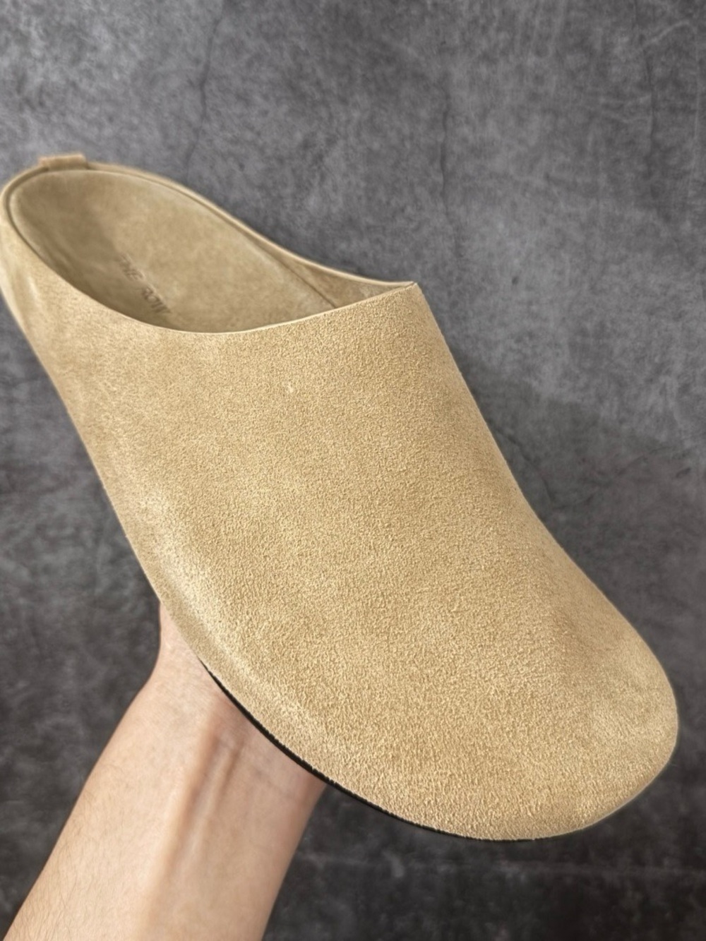 The Row Beige Suede Slip-On Mule